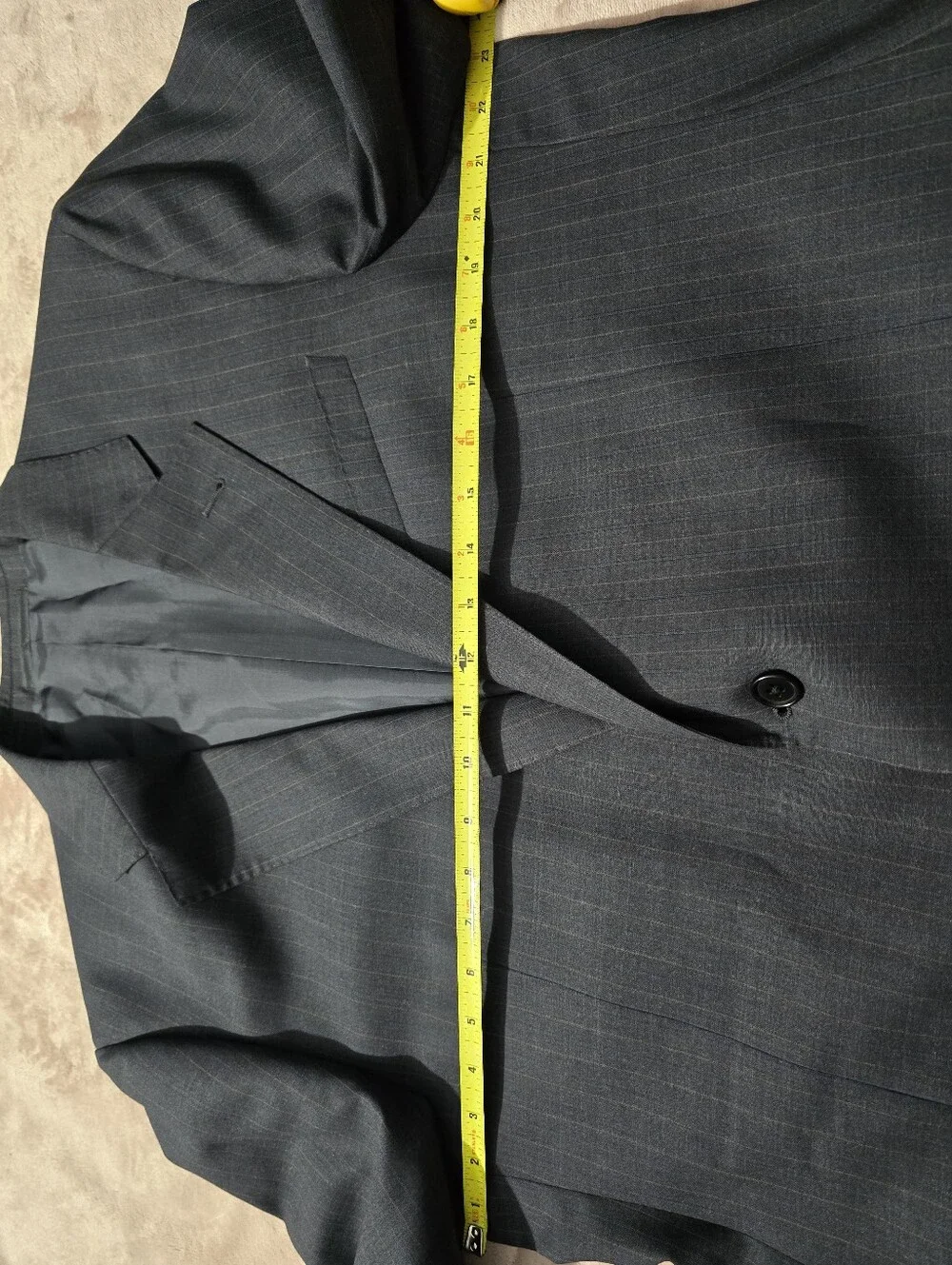 Armani Collezioni Dark Gray Pinstripe Wool Suit 56 R
